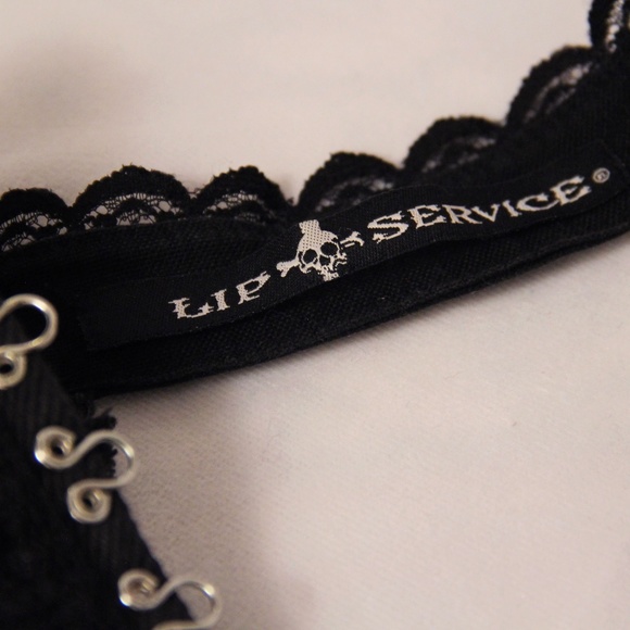 LIP SERVICE | Distressed Goth Corset With Silver Clasps - ONE OF A KIND - Picture 4 of 4